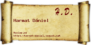 Harmat Dániel névjegykártya